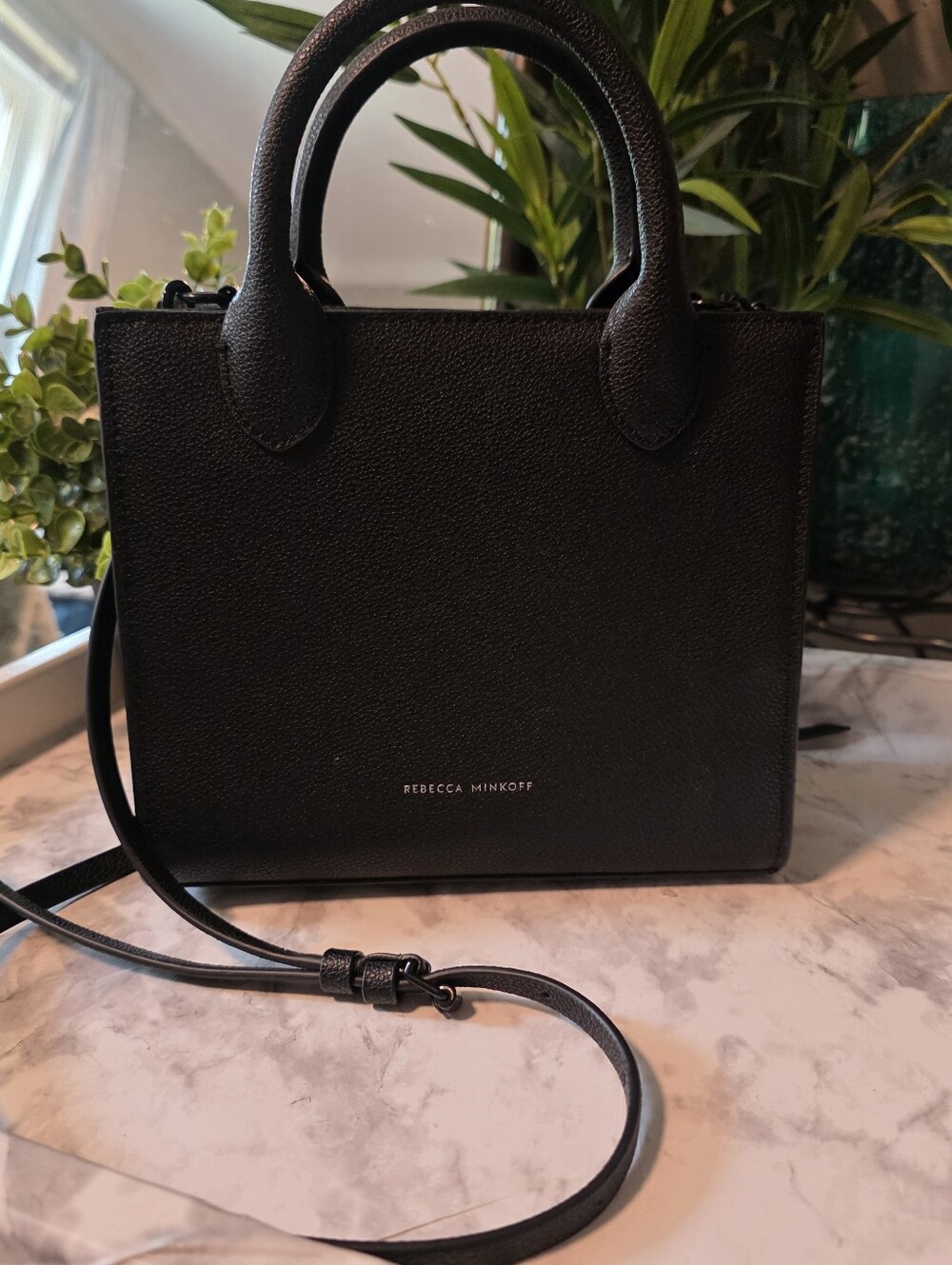 Rebecca Minkoff Black Leather Megan Mini Tote